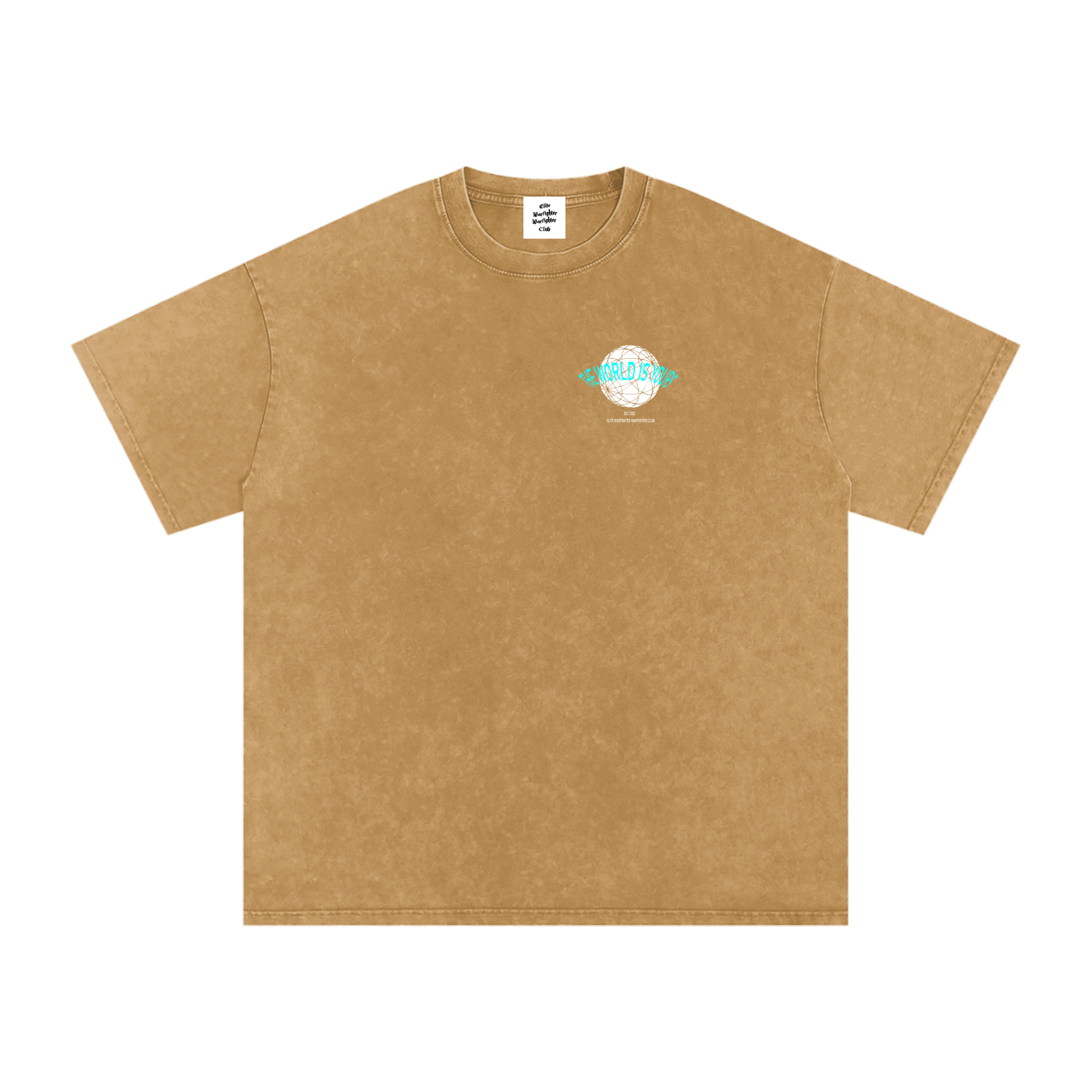 The World Is Yours Snow Washed Oversized Cotton T-Shirt