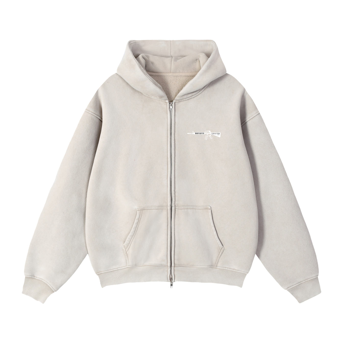 Warfighter Clean Up Crew Zip-Through Boxy Fleece Hoodie