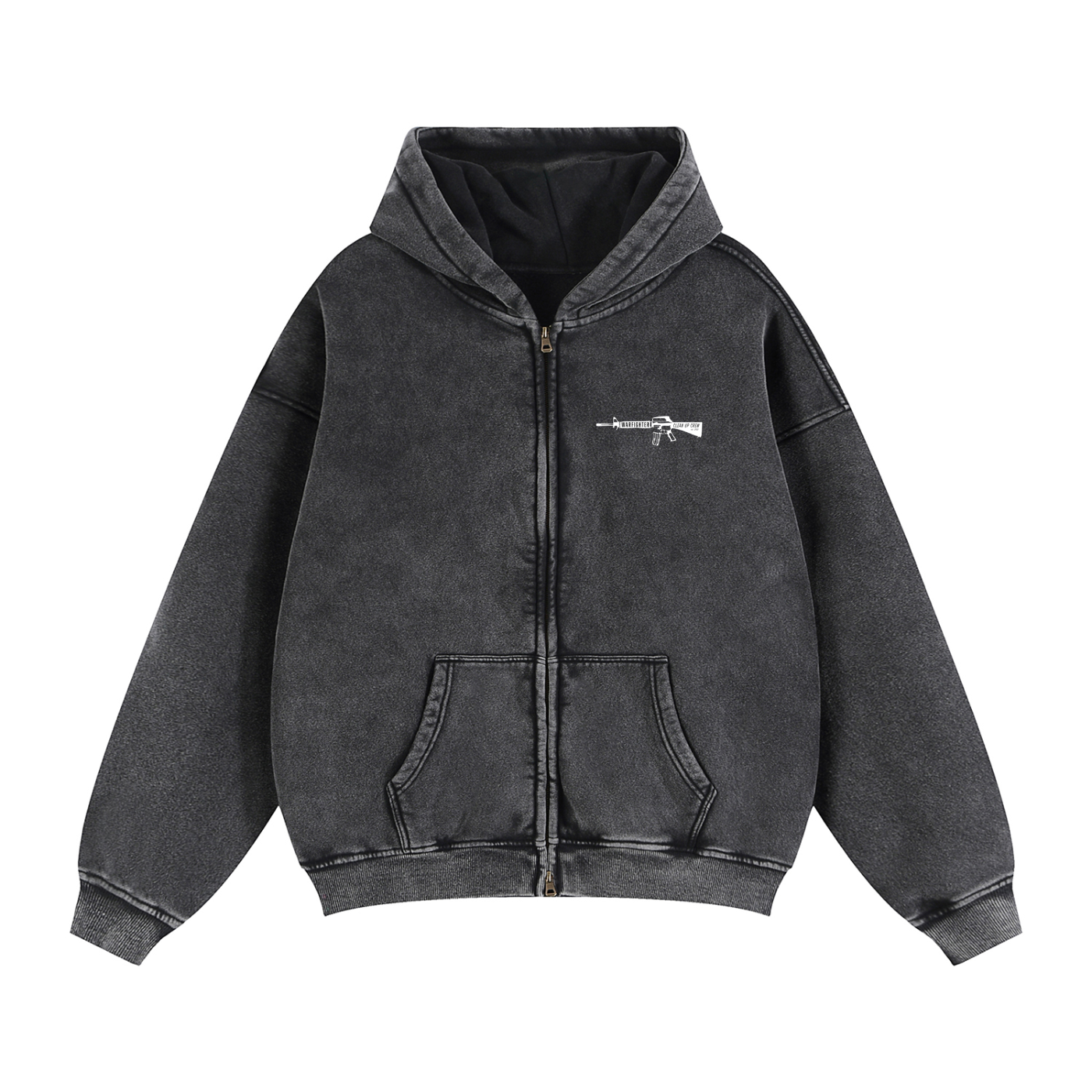 Warfighter Clean Up Crew Zip-Through Boxy Fleece Hoodie