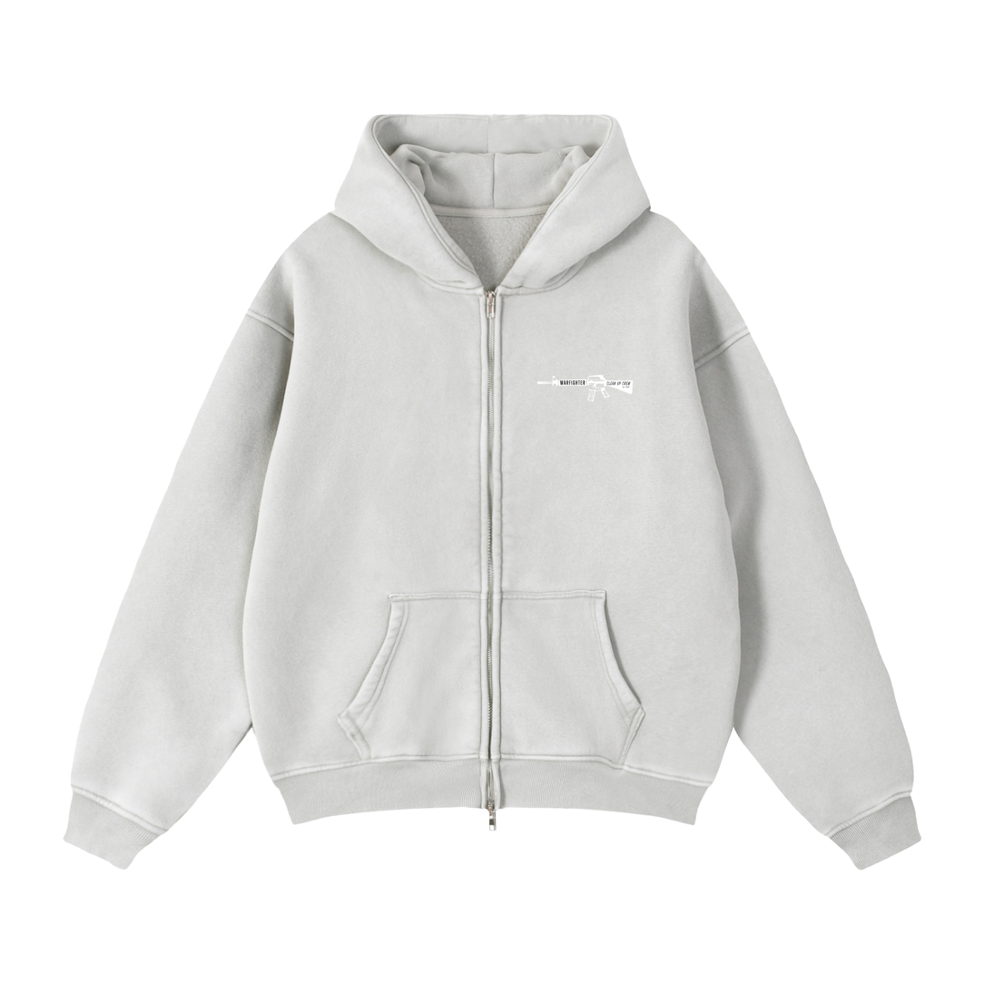 Warfighter Clean Up Crew Zip-Through Boxy Fleece Hoodie